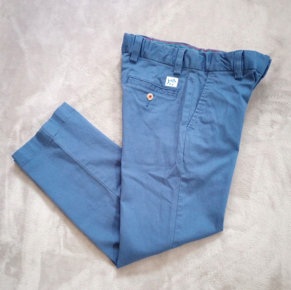 Boy's Southern Tide Blue Chino Channel Marker Pants 4